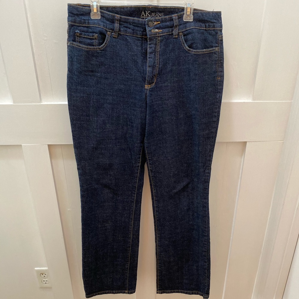 Anne Klein dark wash women’s bootcut jeans.